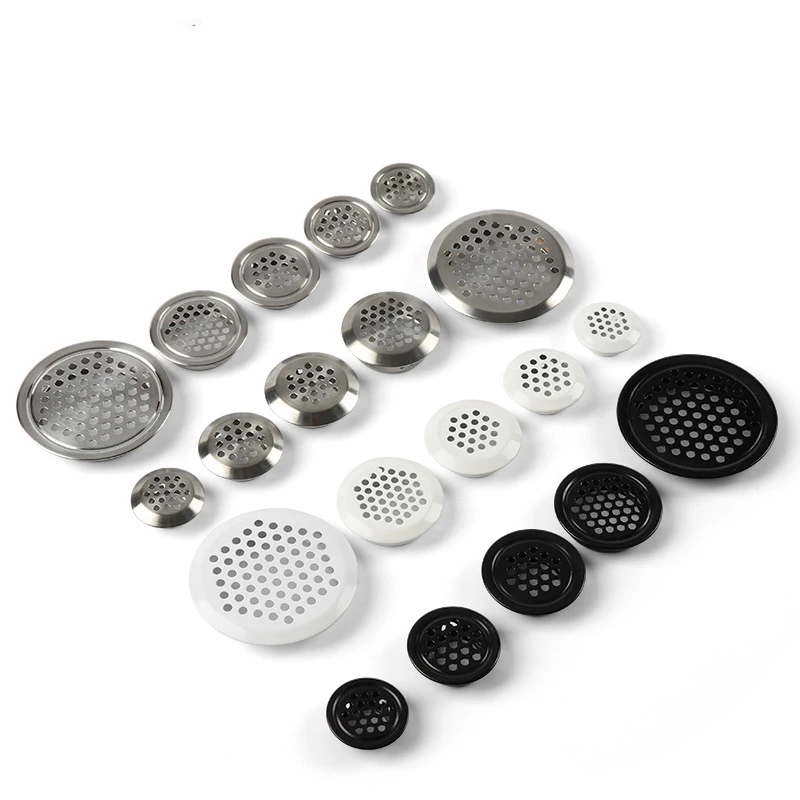 1PC Round Stainless Steel Circle Air Vent Grille Cover Louver Mesh Hole For Wardrobe Shoe Cabinet Cupboard Furniture Accessories