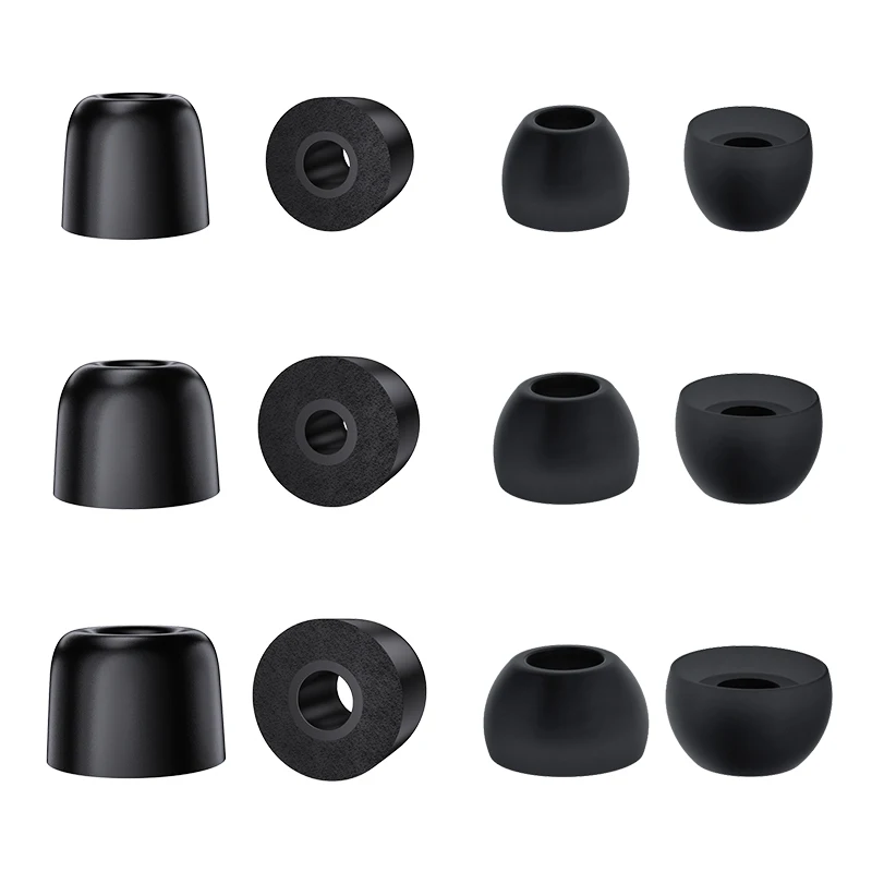 KBEAR FT01 Silicone + Memory Foam Ear Tips 6 pairs S/M/L Pain-free for Extended Wear Eartips For KZ KBEAR KB16 KB02 Headset