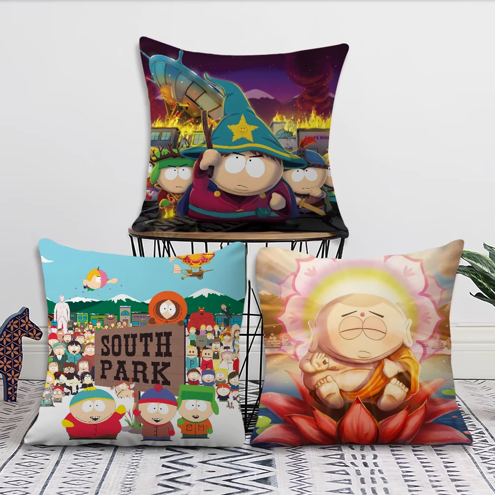 Cartoon S-South P-Park Comfortable Pillow case Car Ornaments Office Living Room Sofa Home Pillow case