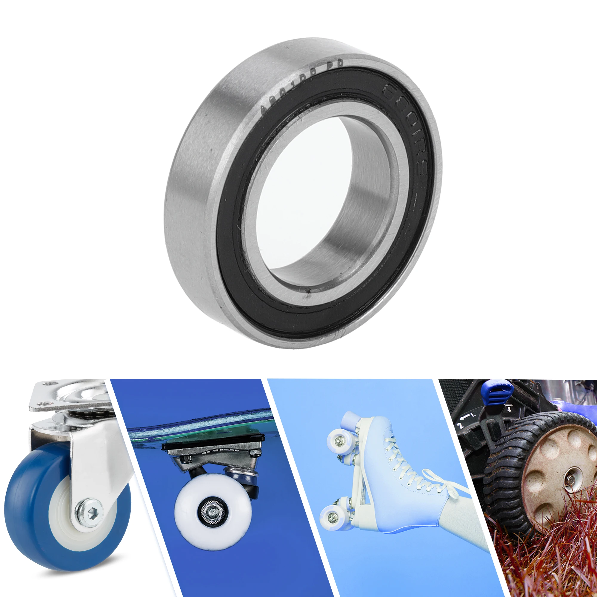 Motoforti 6801DD Deep Groove Ball Bearings P0 12x21x5mm Lubricated Bearings Double Rubber Seal Scooter Skateboard Wheel