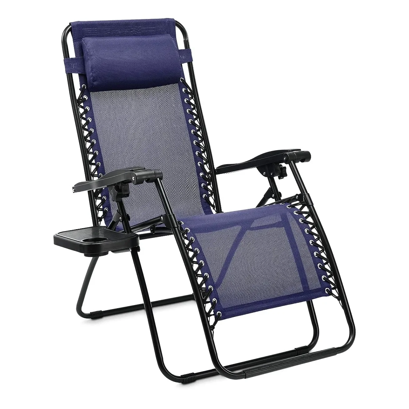 

Folding Portable Adjustable Beach Sun Lounger Tanning Recliner Zero Gravity Chair with Side Table
