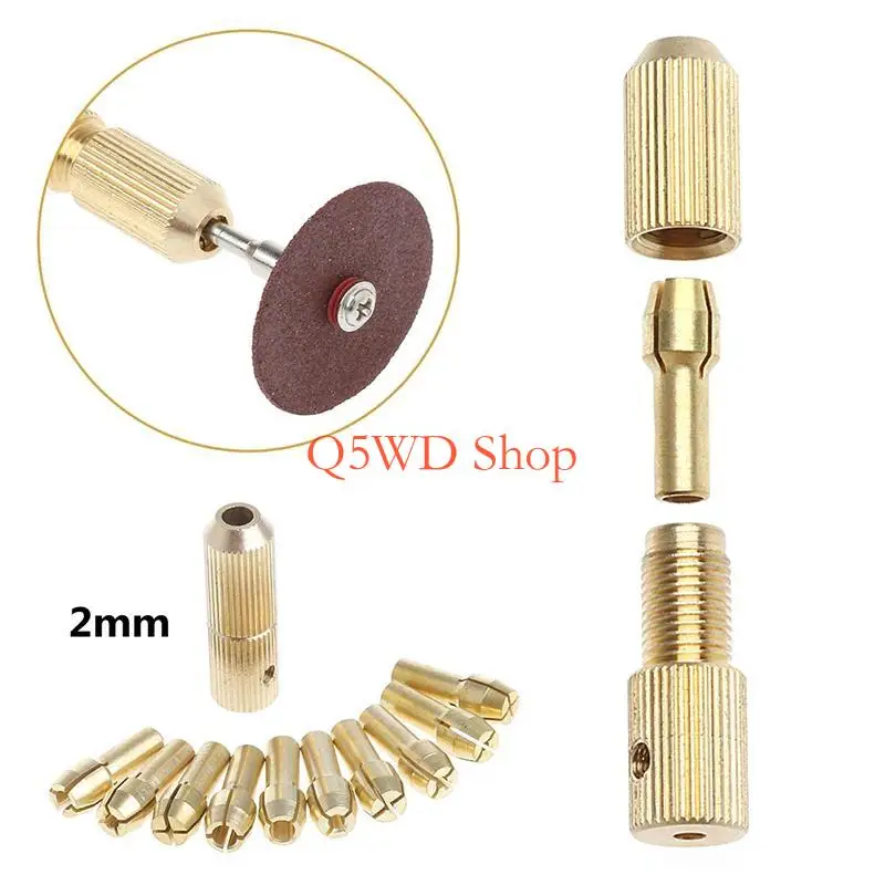 Q5WD 10Pcs 0.5-3.2mm Micro Twist Hand Drill Chuck Electric Drill Bit Collet+2mm