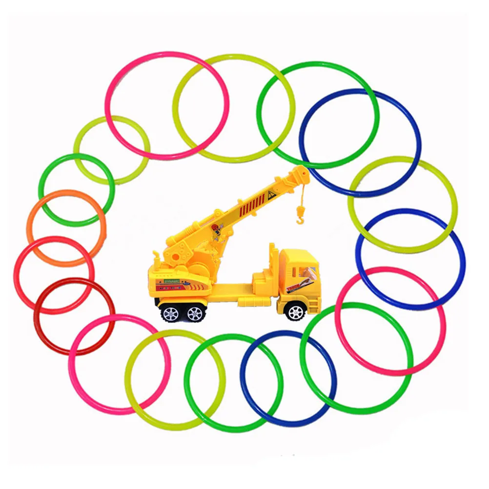 21Pcs Plastic Toss Rings Assorted Colors Kids Ring Toss Game Backyard Garden Carnival Indoor Outdoor Entertainment