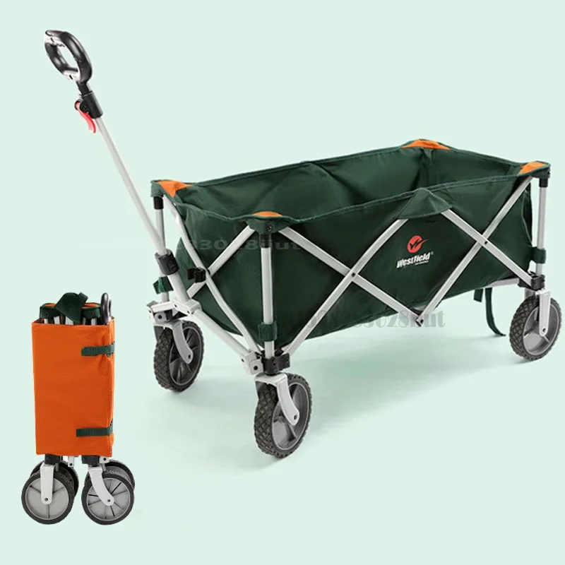 

Outdoor Camping Cart, Folding Shopping Cart, Luggage Trolley for Travel and Shopping, 120kg Bearing, Durable Design