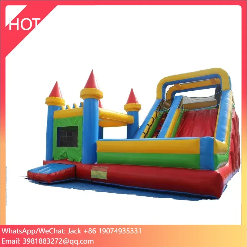 

2023 Hot Sell Small PVC Inflatable Castle Slide For Outdoor Water Park Bouncers Jumping Castles With Blower Sea Shipping