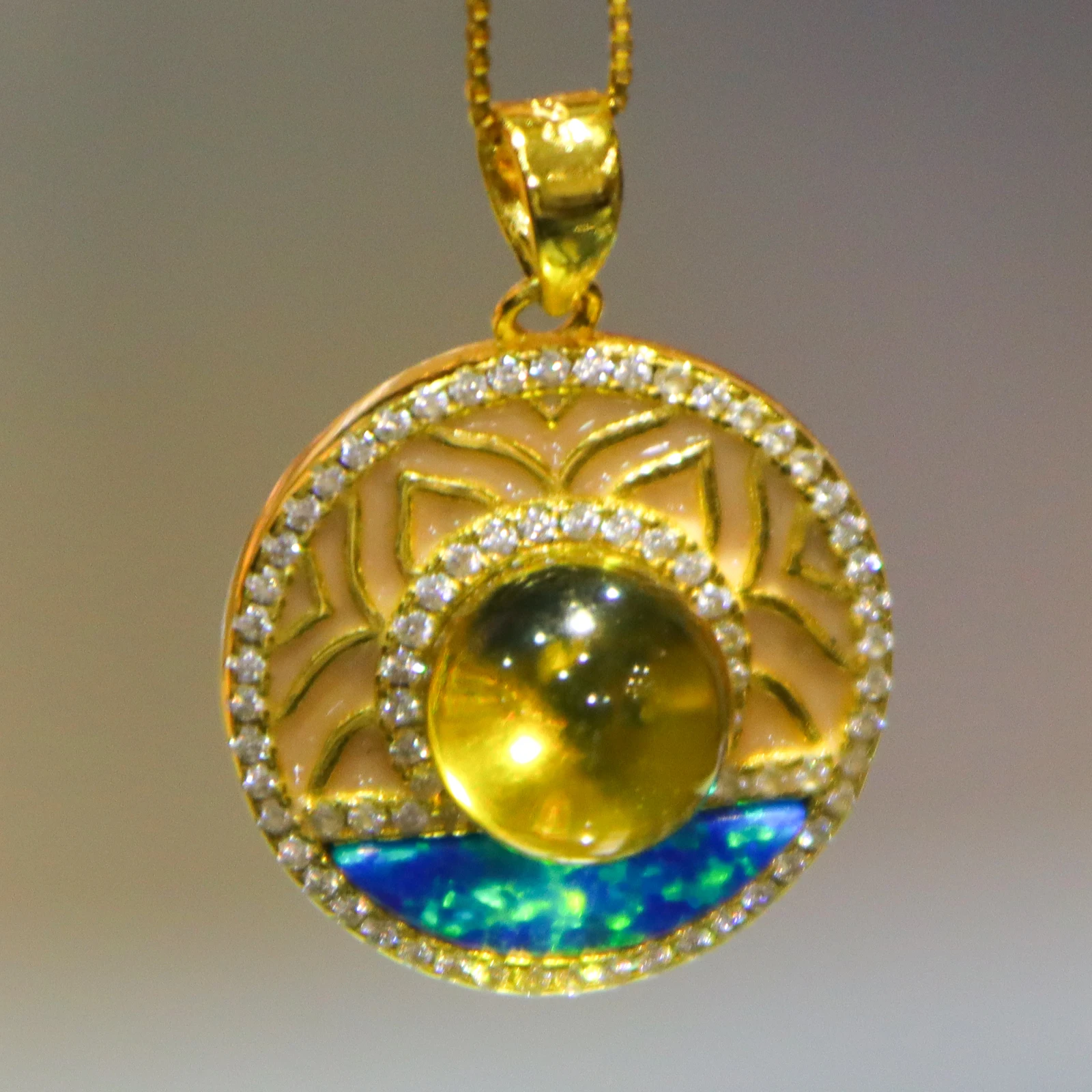 Natural Mexican Blue Amber Round Bead Pendant Sterling Silver Bail 8mm Blue Amber Jewelry Gift