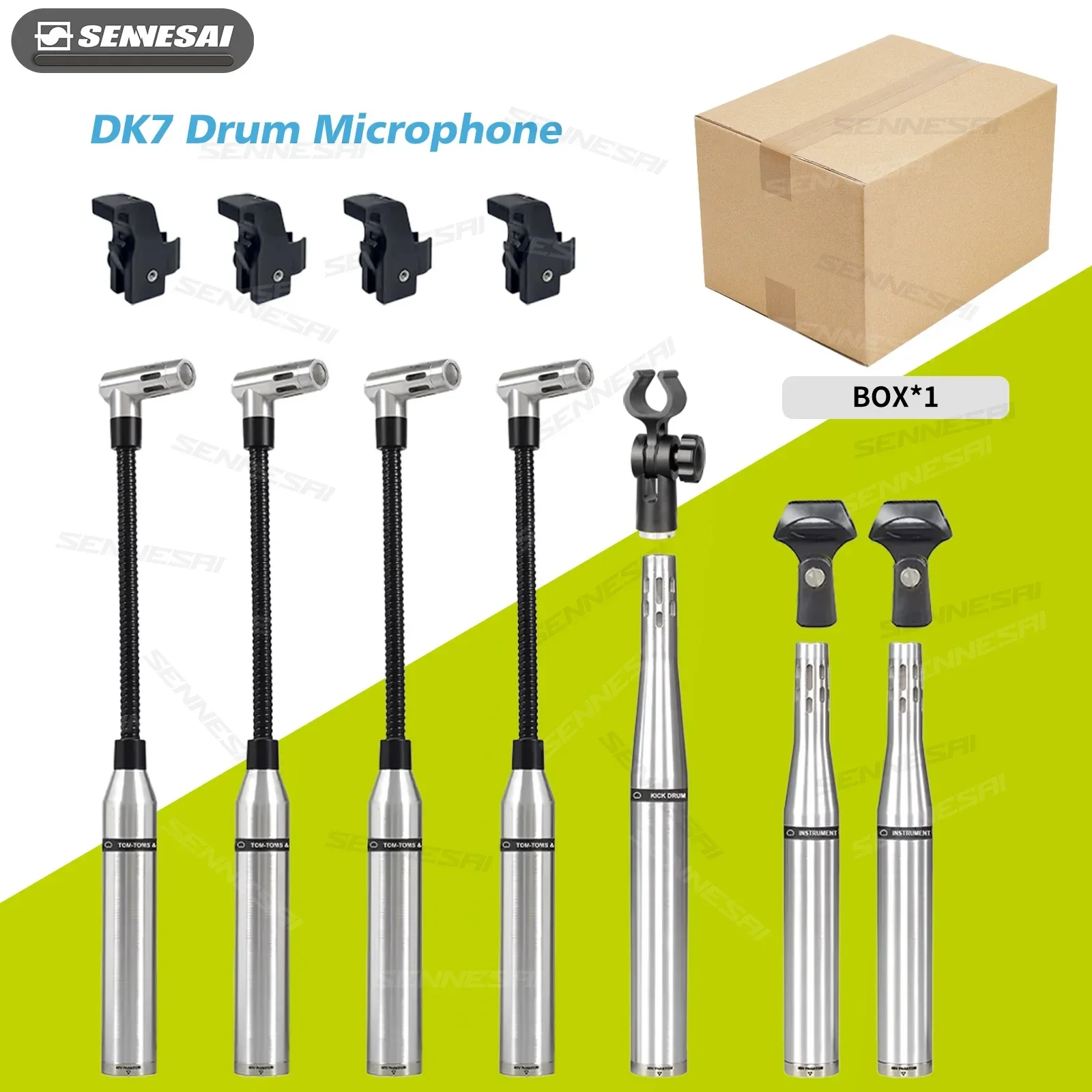 NEW！DK7 7-Piece SR20LS SR25 DM20/High Quality All Condenser Drum Microphone 7 Sets Ultra High Recording Fidelity