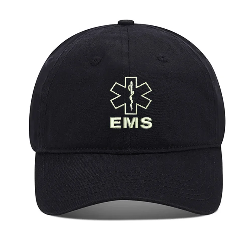 Lyprerazy Baseball Hat Emergency Medical Services Unisex Embroidery Baseball Cap Washed Cotton Embroidered Adjustable Cap
