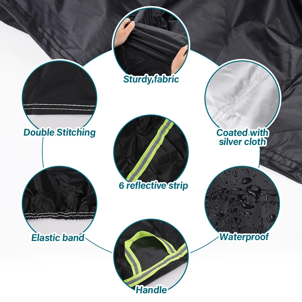 

210D Thick Electric Motorcycle Beach Car Cover Dustproof And Waterproof Rain-proof Oxford Cloth Three-wheel Motorcycle Clothing