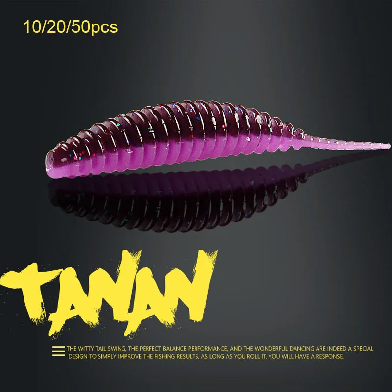 10pcs Floating Worm Bait Soft Tanta 35/49/65mm Fishing Lures Pesca Carp Fishing Bass Lure Lsca Artificial Bait Accessories