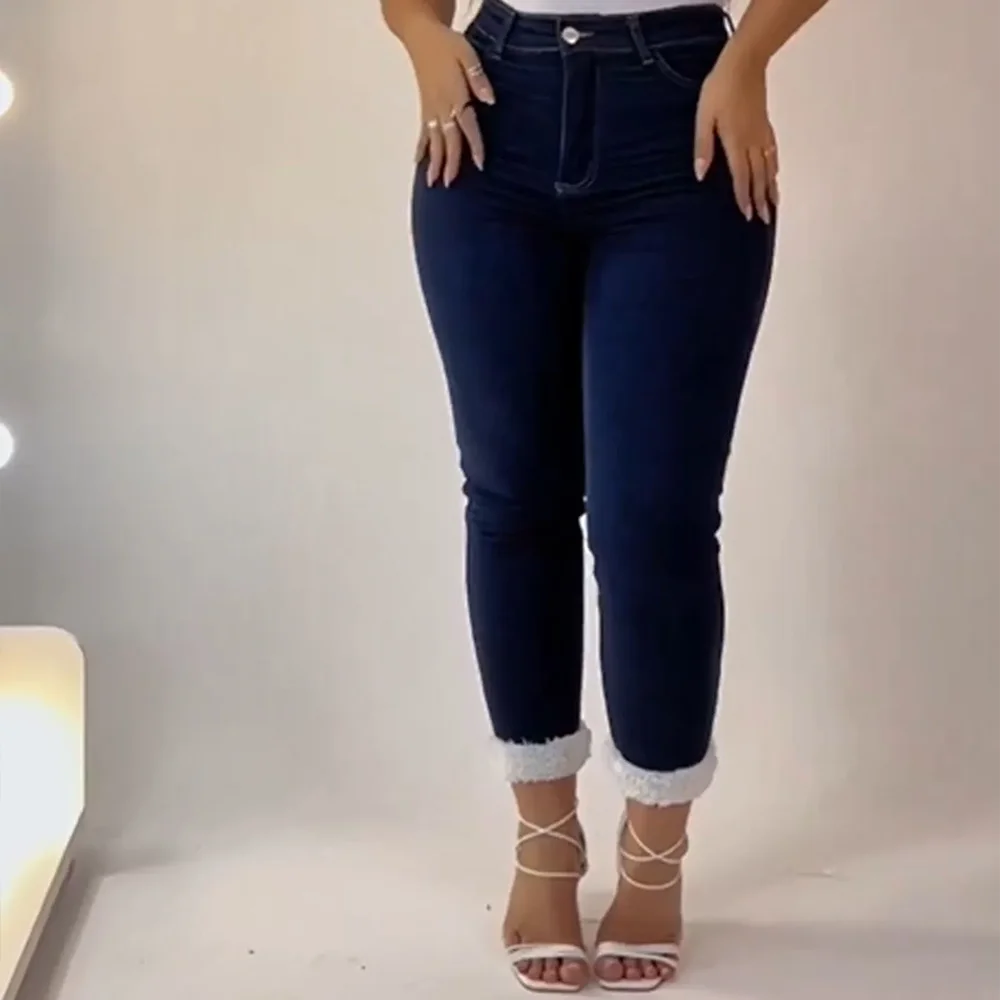 Seksowne kobiety z wysokim stanem chudy dżinsy na jesień zimę wyszczuplający Vintage spodnie damskie obcisłe bawełniany odcinek S do 3XL Femme