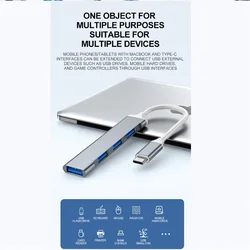 Hoge snelheid OTG Type C naar USB 3.0 4-poorts hub multiport splitter adapter voor pc computer notebook