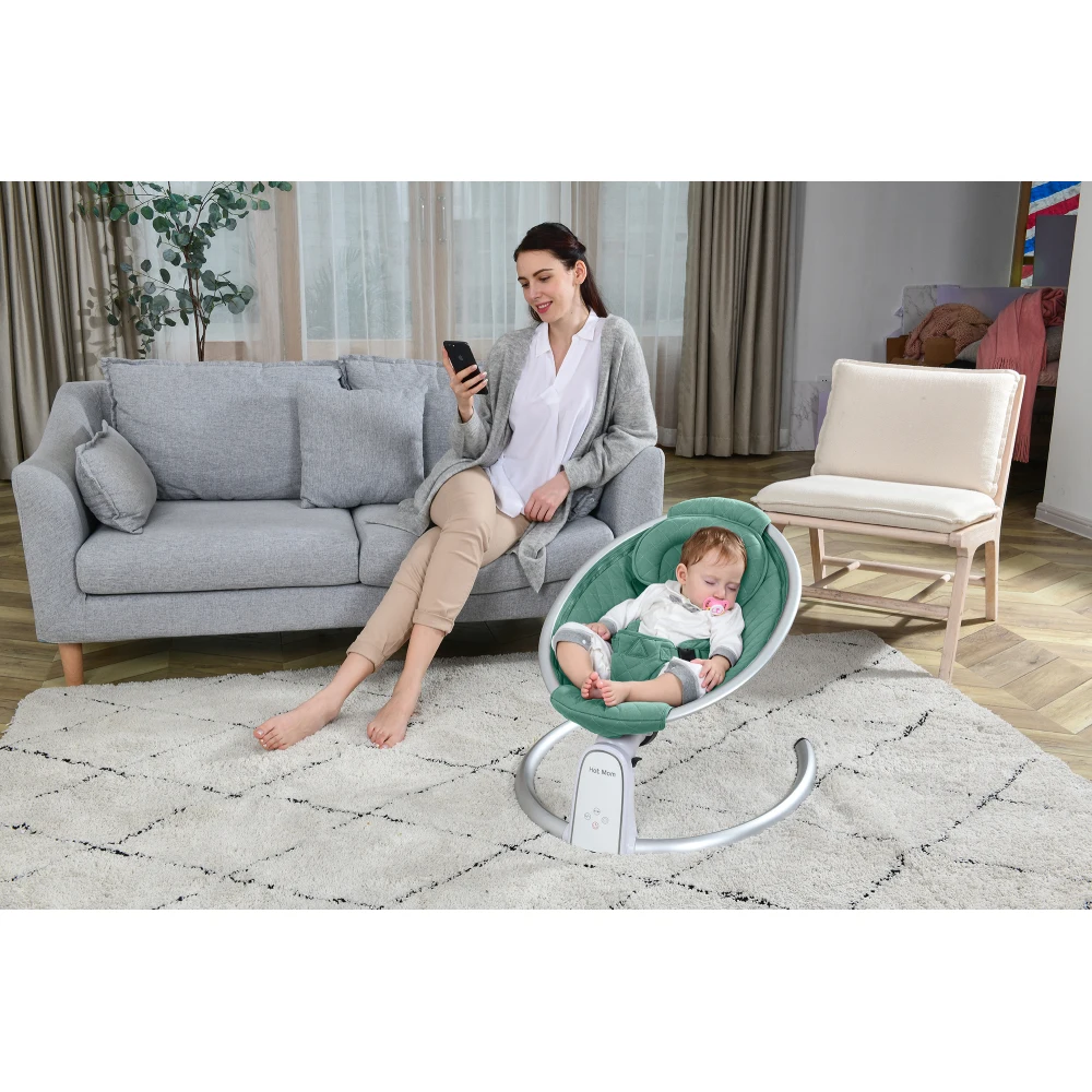 Electric Baby Bouncer for Infant,Bluetooth Baby Swing Enabled Automatic, Baby Rocker Inset Music Speaker, Baby Chair Intelligent