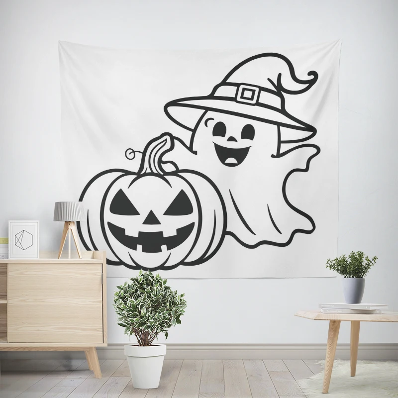 Haupt dekorationen moderne Raum dekor Artikel Wandteppich ästhetische Schlafzimmer Wand kunst große Stoff Tapisserien Halloween Herbst lustig