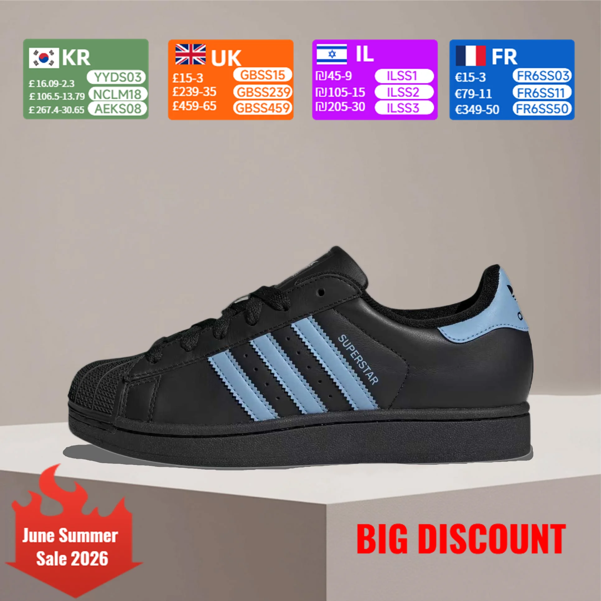 Tênis adidas Originals Superstar 2 Unissex Confortável Durável Suporte Antiderrapante Versátil para Skate Casual JI0079