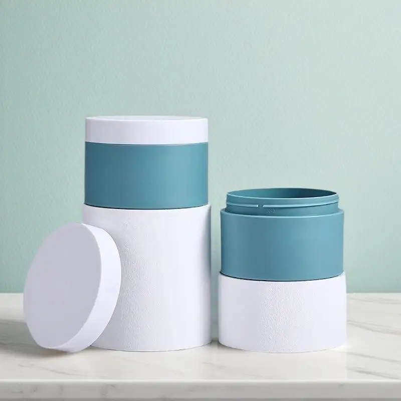 1/2 قطعة 100 جرام الأزرق حقن صب جرة بلاستيكية كريم وجه سميكة البلاستيك حاوية مستحضرات التجميل إعادة الملء زجاجة علب مصل #4