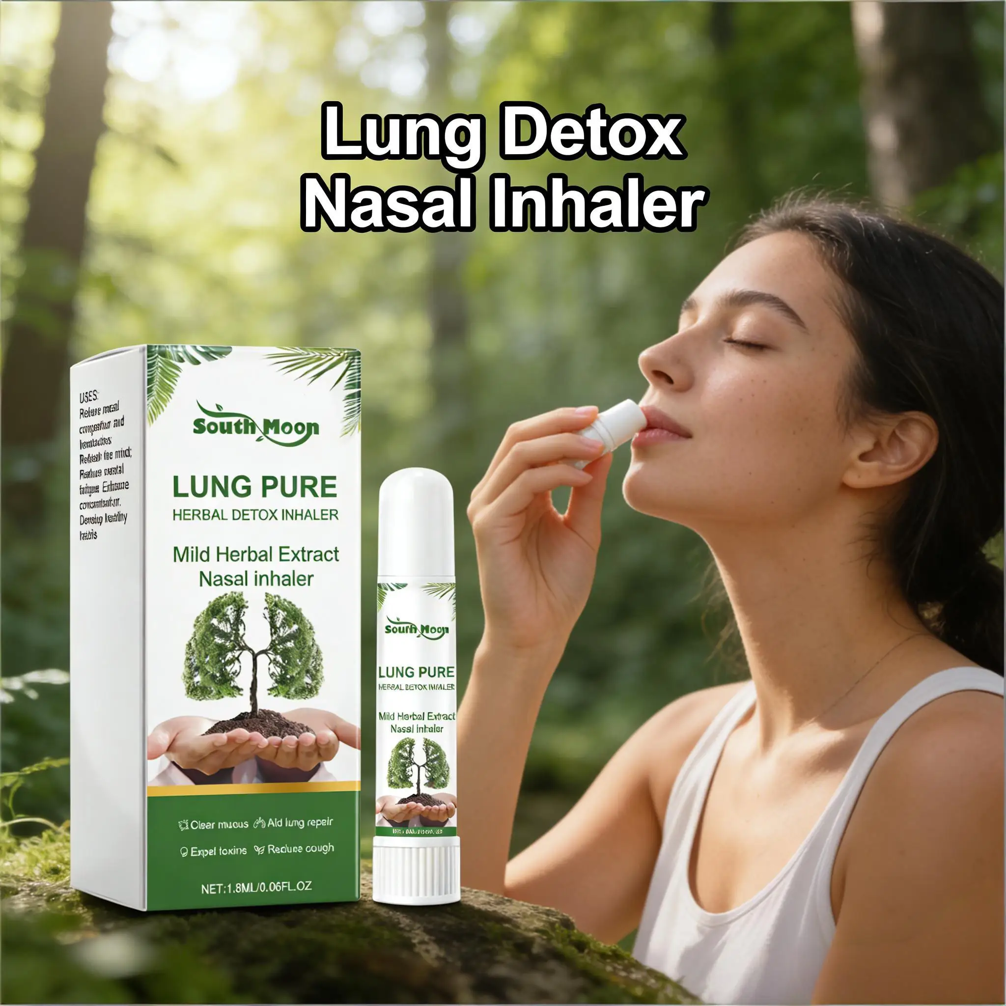 Inalador Nasal desintoxicante para limpieza pulmonar a base de hierbas, promueve la respiración suave, Reduce la tos, mejora los fumadores, productos para el cuidado de la salud pulmonar