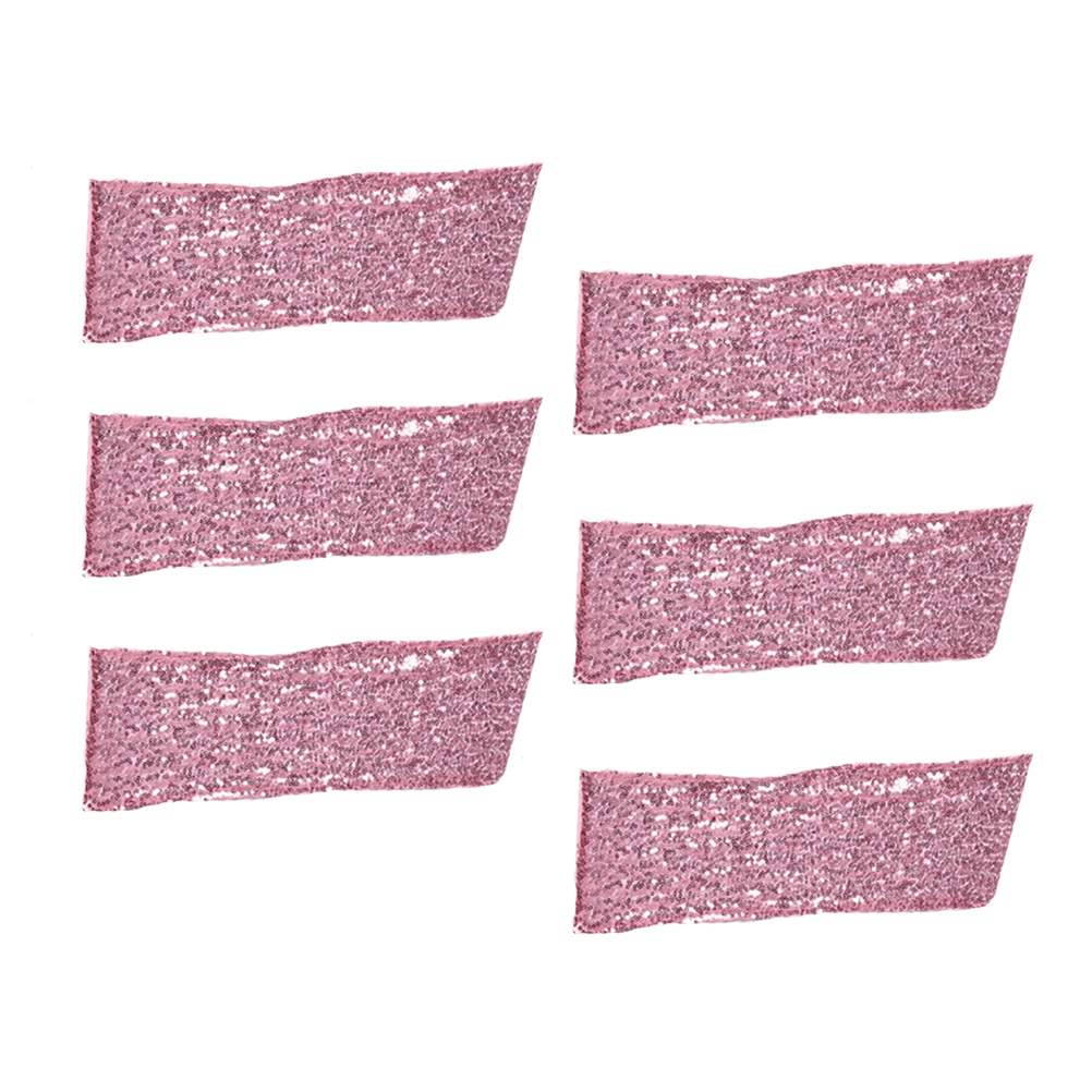 

12 Pcs ex Ribbon Strap Back Decoration Chair Sequins Strap Back Yarn Elegant Polyester Wedding Chair Ribbon Party