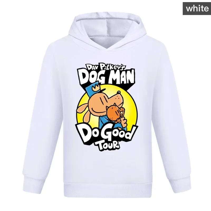 Dogman Felpa con cappuccio per bambini Felpa per bambino Ragazzo Ragazza Primavera con cappuccio Cartoon Dog Man Camicia a maniche lunghe stampata Abbigliamento Regalo di Natale