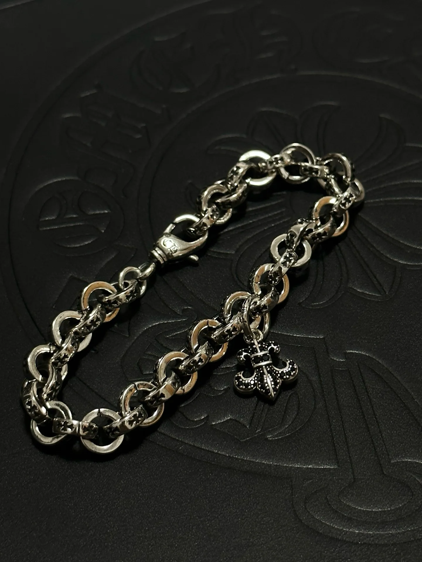 S925 sterling silver creative charm design anchor pendant couple retro old bracelet CH fashion daily versatile banquet accessori