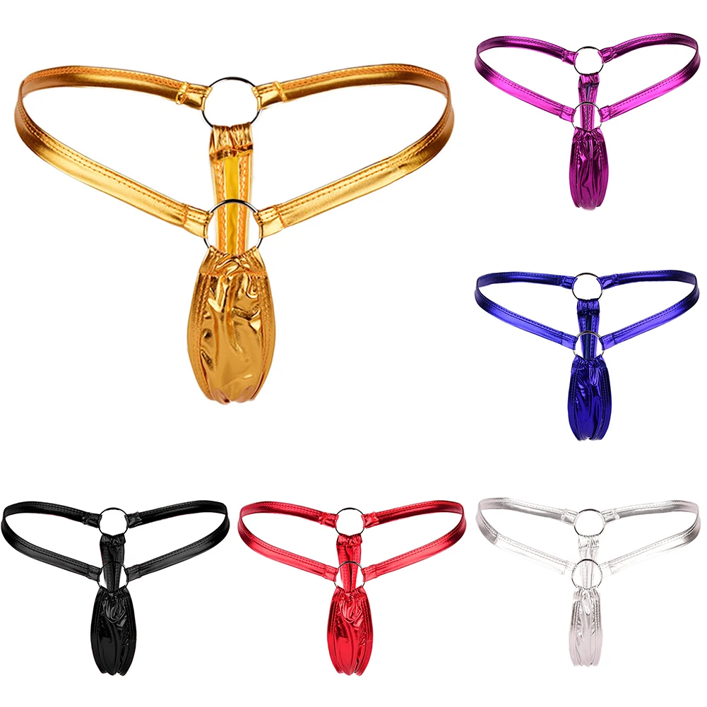 جميع المواسم عارضة براءات الاختراع والجلود لامعة النسيج اليومي Traceless الذهب الملابس الداخلية المنزل الخصر نوع فندق المرأة ثونغ #5