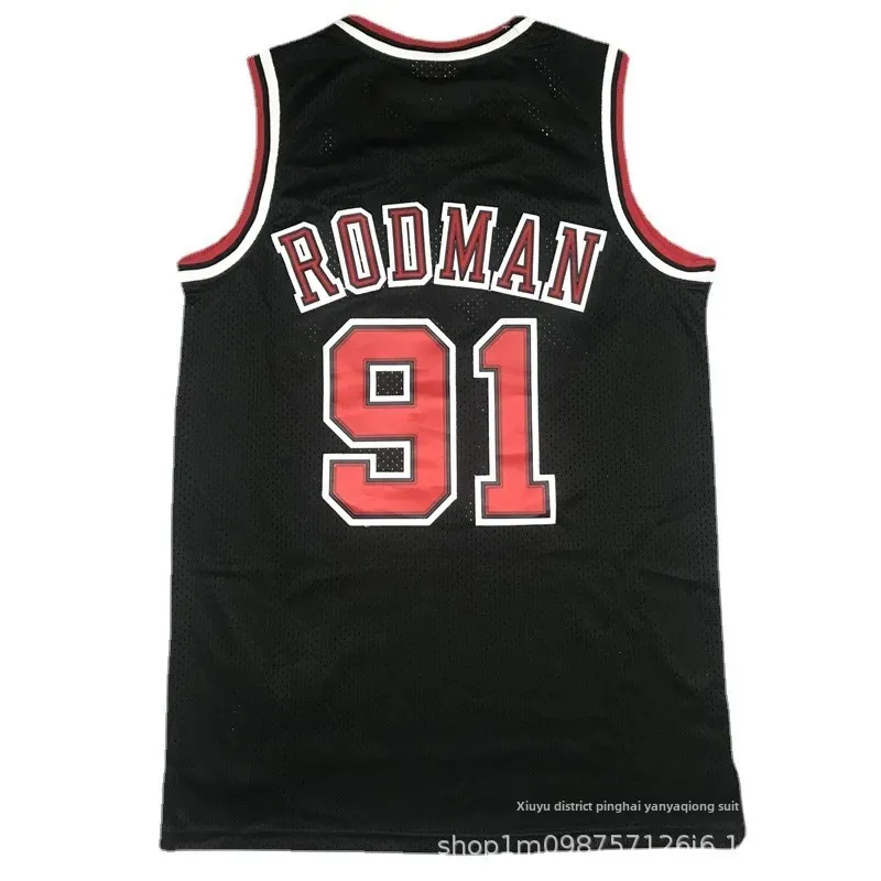 Chicago Bulls Embroidered Basketball Jersey Number 91 Rodman Summer Running Vest Sportswear Basketball Uniform