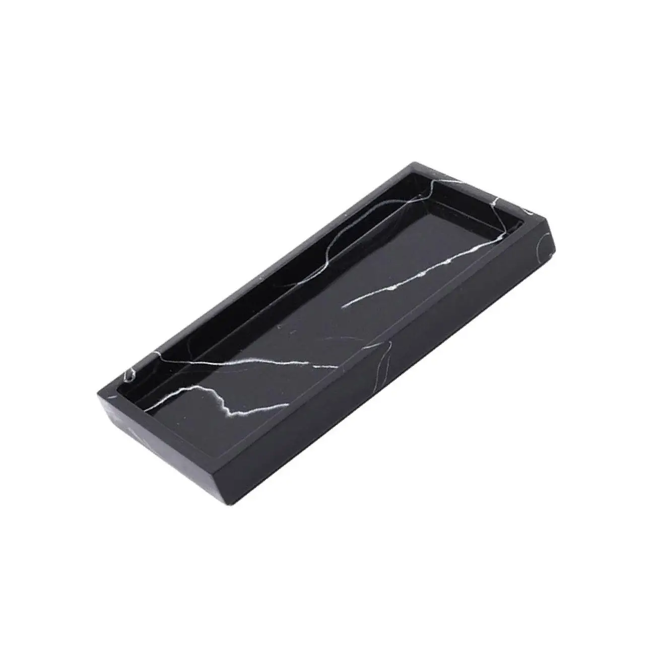 

Marble Storage Tray Washroom Vanity Tray Jewelry Dish Bathtub Serving Tray Black