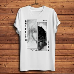 Berserk Griffith And Guts Funny Anime TShirt men Short Sleeve o-neck Tee homme Unisex Manga Breathable Streetwear T Shirt