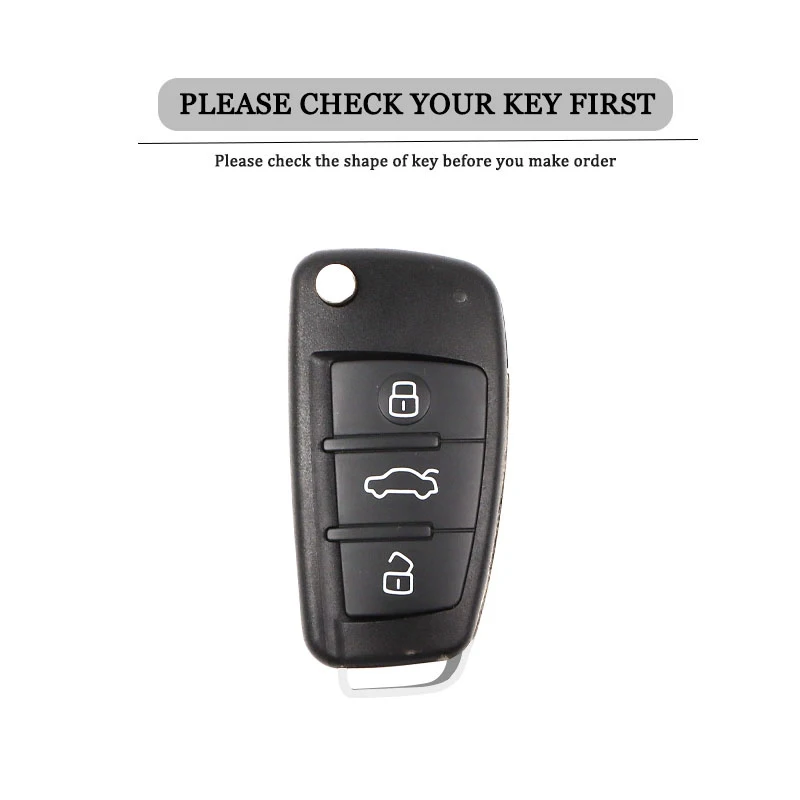 Soft TPU Car Flip Key Case Cover Shell for Audi Q5 Q3 A4 A6 A3 A1 A5 A7 8P 8L 8V B6 B7 C5 C6 Q7 4F S3 S4 S6 RS RS3 TT Accessory view 2
