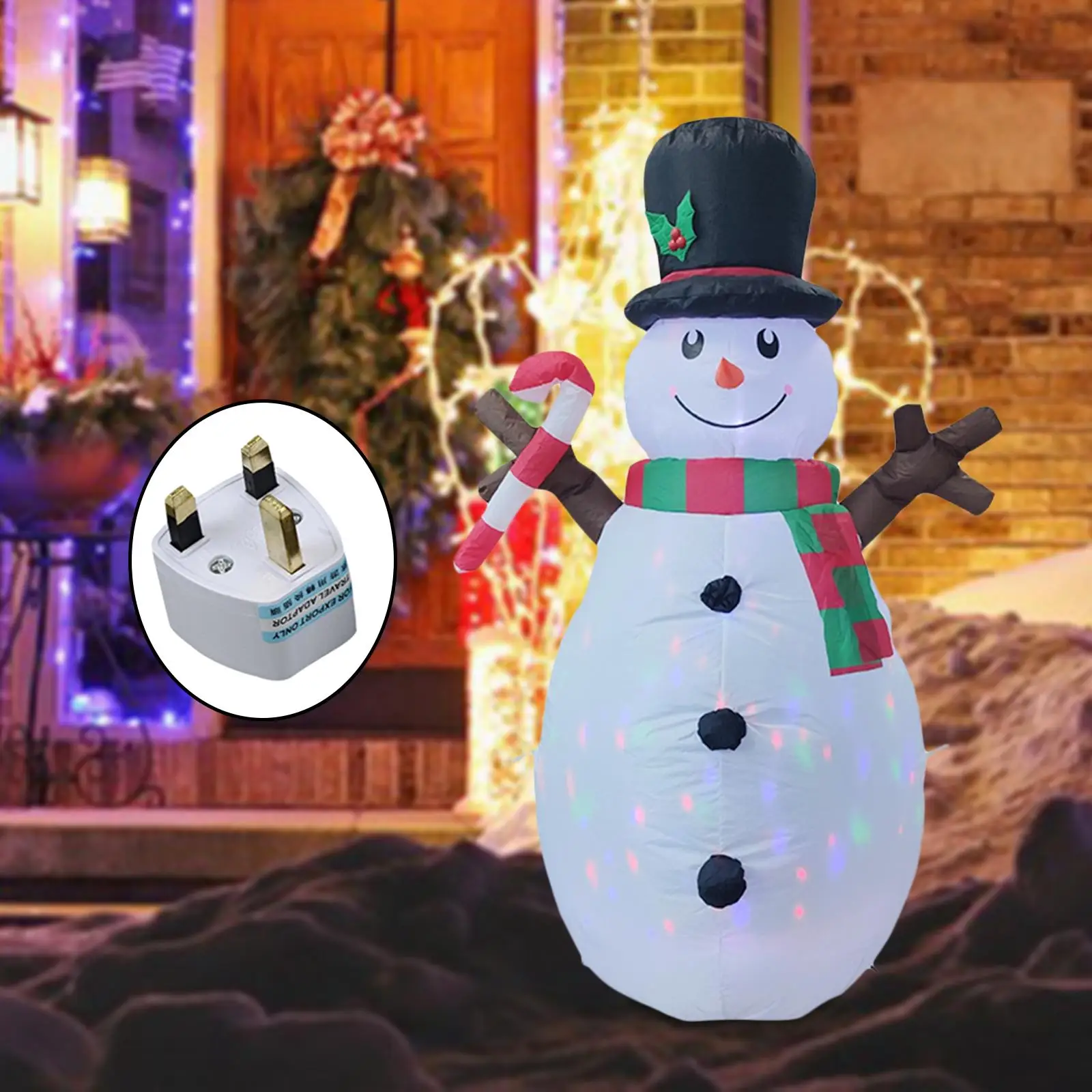 Inflatable Snowman Blow up Snow Man with LED Lights Funny 5.2ft Tall Christmas