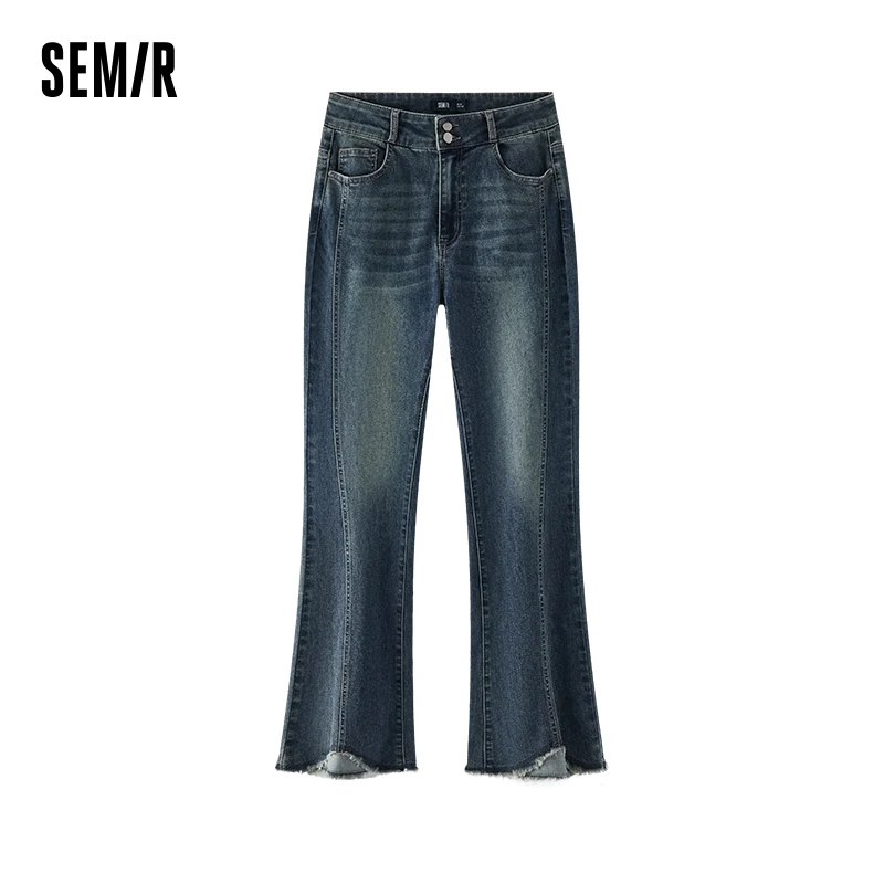 

Semir Jeans Women Flared Denim Raw Hem Panel Style 2025 Autumn Pants Woman Clothing Jeans for Woman