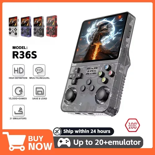 Consola de videojuegos portátil Retro R36S de código abierto, sistema Linux, pantalla IPS de 3,5 pulgadas, Mini reproductor de vídeo portátil de bolsillo, juegos de 128G
