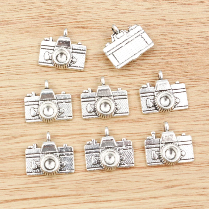 8pcs 15x14mm Charms Camera Antique Making pendant fit,Vintage Tibetan Bronze Silver Plated ,DIY bracelet necklace