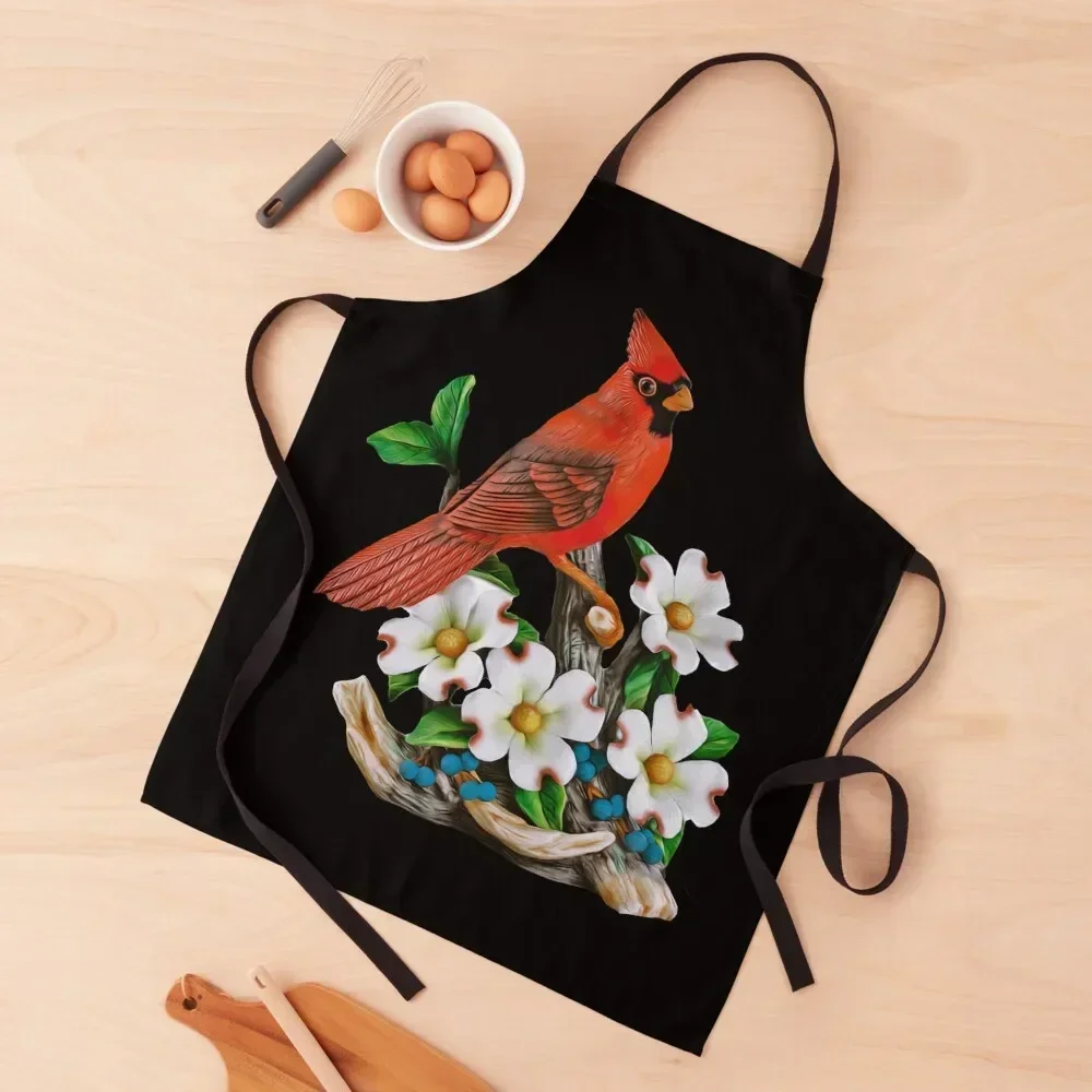 

Northern Cardinal and Dogwood Flower. Apron christmas kitchen For Girl Apron