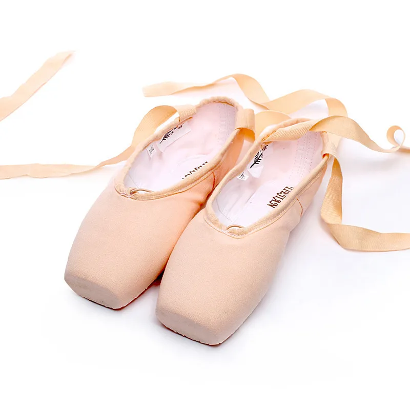 Zapatos de punta de Ballet para mujer, zapatos de baile profesionales con correa, zapatos planos de práctica de satén, zapatos de baile para niños,