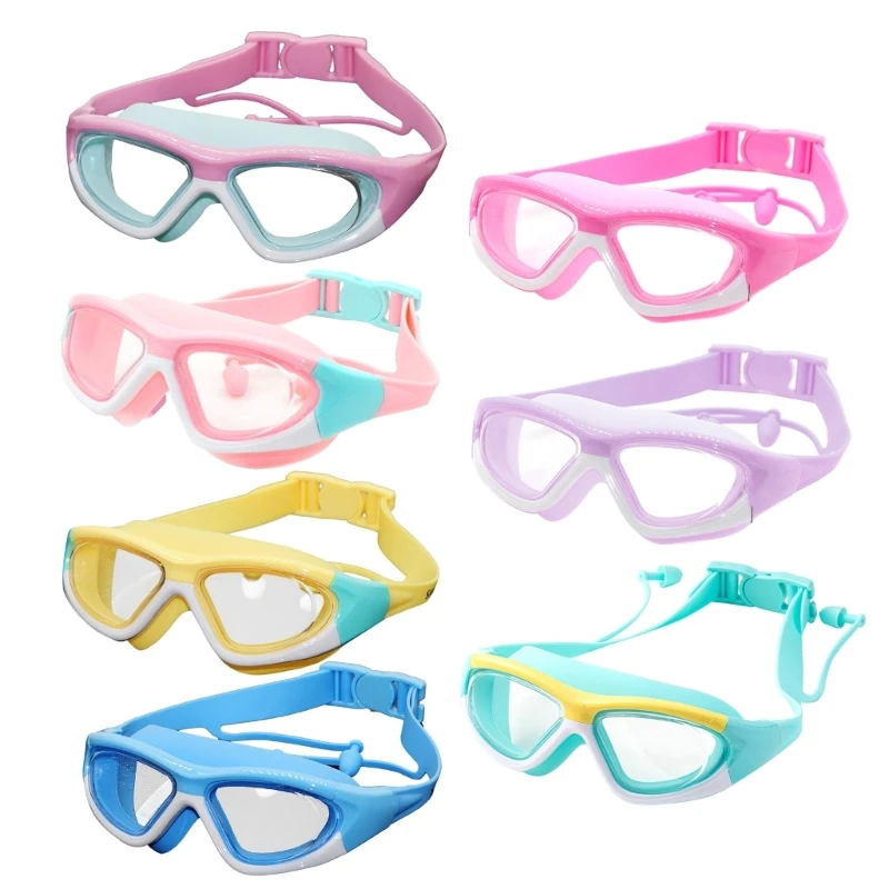 

Anti-Fog Anti-UV Kids Swim Goggles Swim Glasses With Earplugs No Leaking Dropship