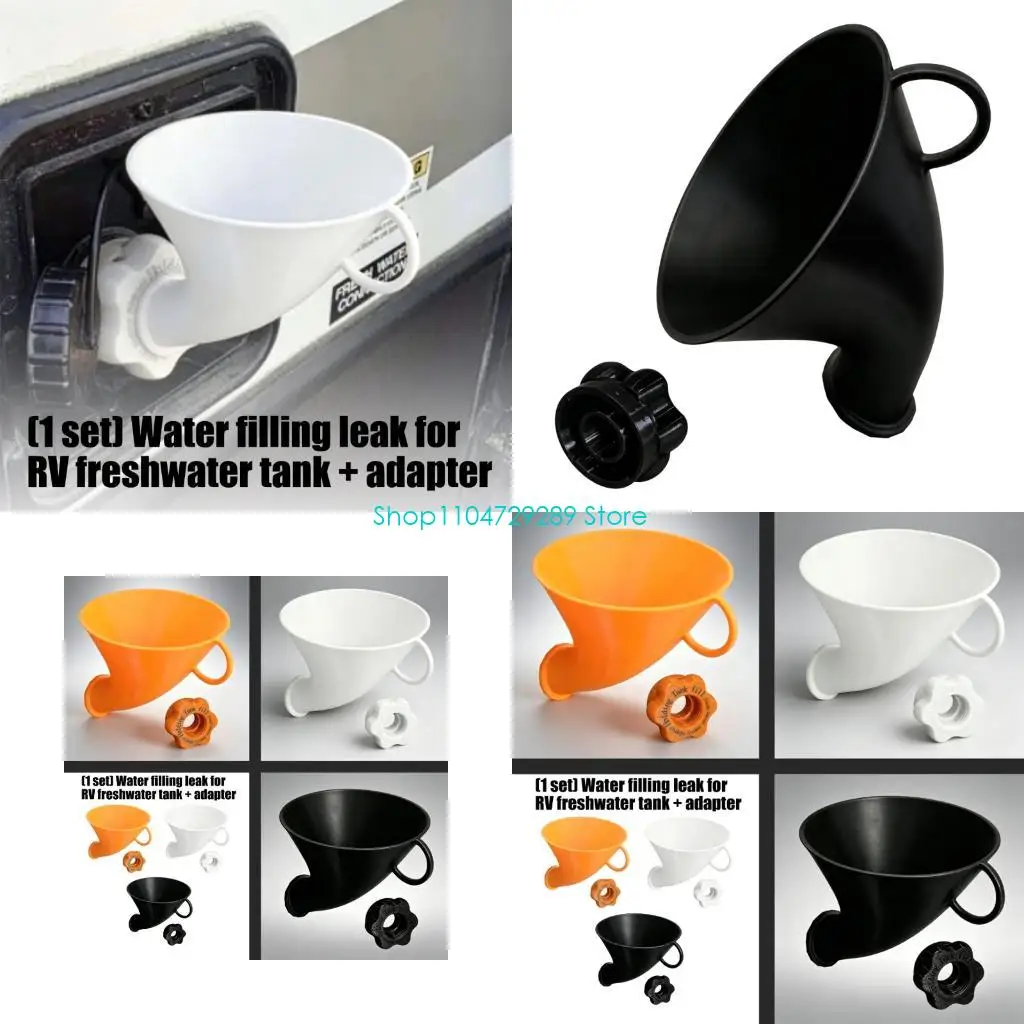 D8KE Campground Water Refill Funnel for Trailer Owners, Threaded Adapter Wide Mouth Funnel for Tank Filling and Pouring