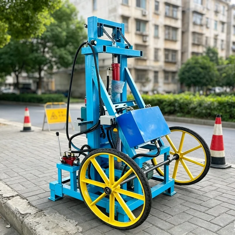Customized Wheeled Water Well Drilling Rig, Two Wheel Mobile Well Drilling Machine, Rural Household Drilling Equipment