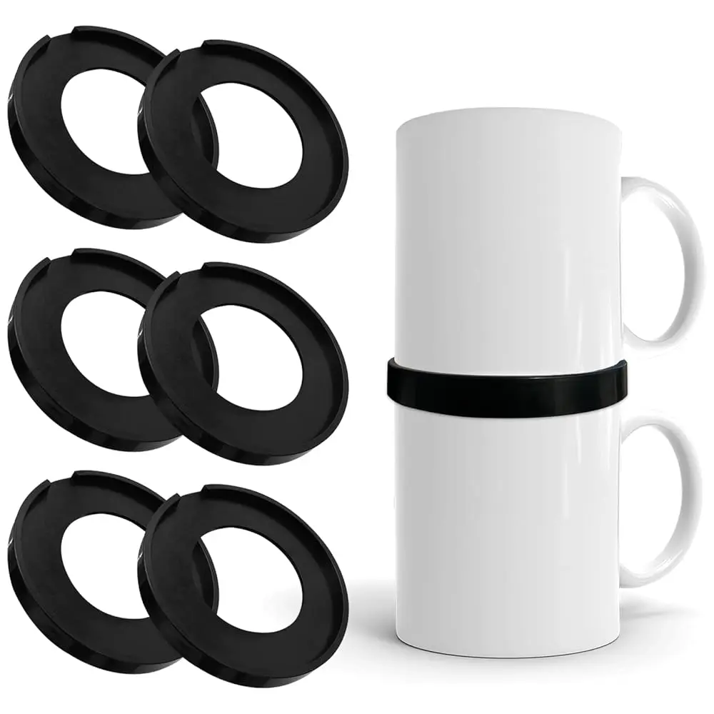 

6Pa Coffee Mug Stackers For Kitchen Cabinets, 4.5Inch Coffee Cup Stackers Mug Organizer For Inside Cabinet, Stackable Shelf