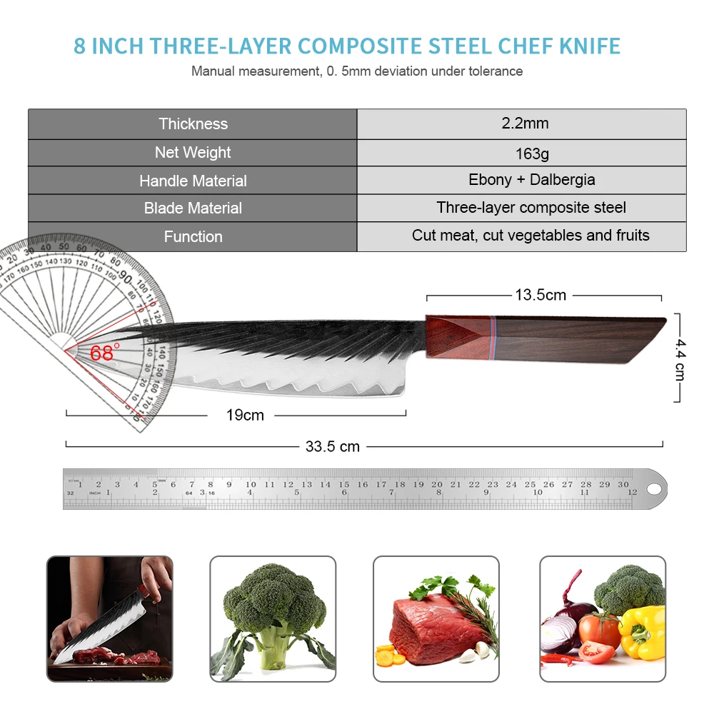 XITUO 8 Inch Chef Knives Super Sharp Cutting Vegetables And Meat Cut Fruit Chef Knife High-quality Kitchen Multi-function Tools