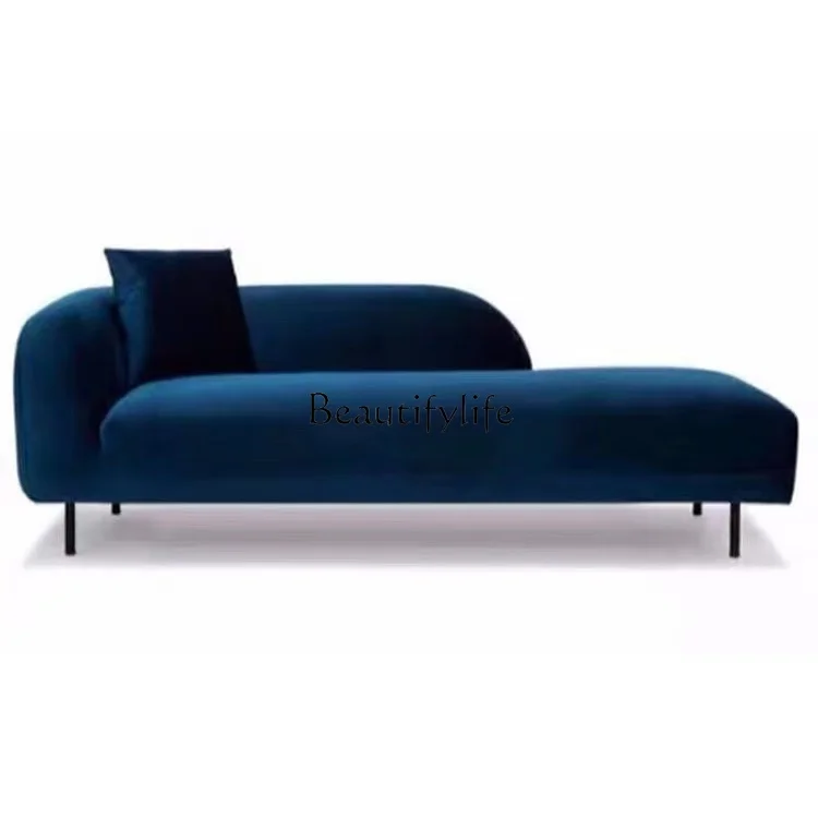 Nordic Modern Small Apartment Velvet Chaise Longue Italian Living Room Balcony Beauty Bed Sofa