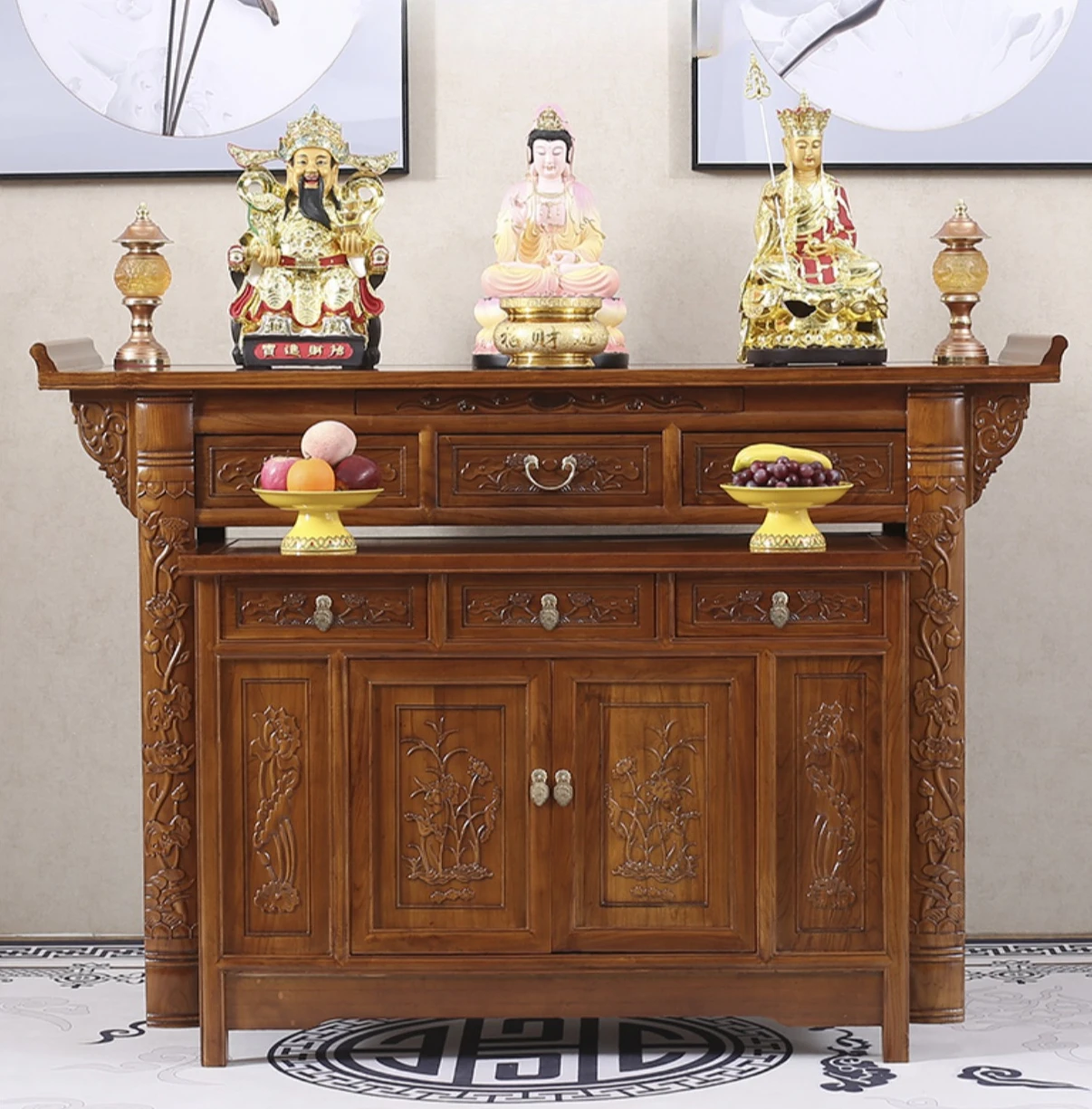 

home furnishings, Buddha table, Buddha hall, Bodhisattva altar table Solid wood altar, incense burner table, altar cabinet,