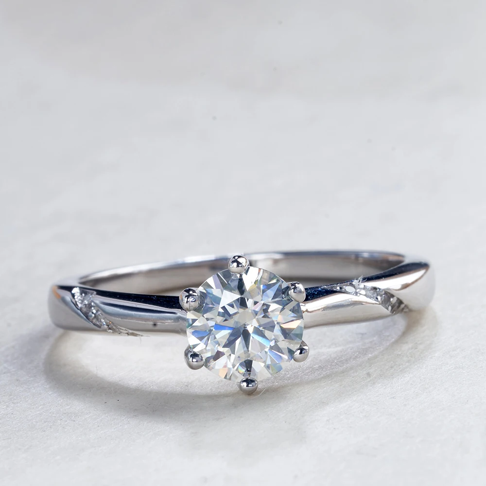 JoyceJelly S925 Ring With 1CT D Color Moissanite Diamond Female Classical Sterling Silver 925 Jewelry For Wedding Engagement