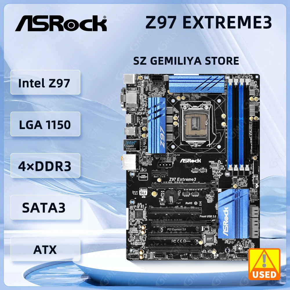 ASRock Z97 EXTREME3  Motherboard LGA 1150 Intel Z97 DDR3 32GB  support i7-4790 i7-4770T i5-4430 i3-4340 i3-4130 cpu M.2_SSD