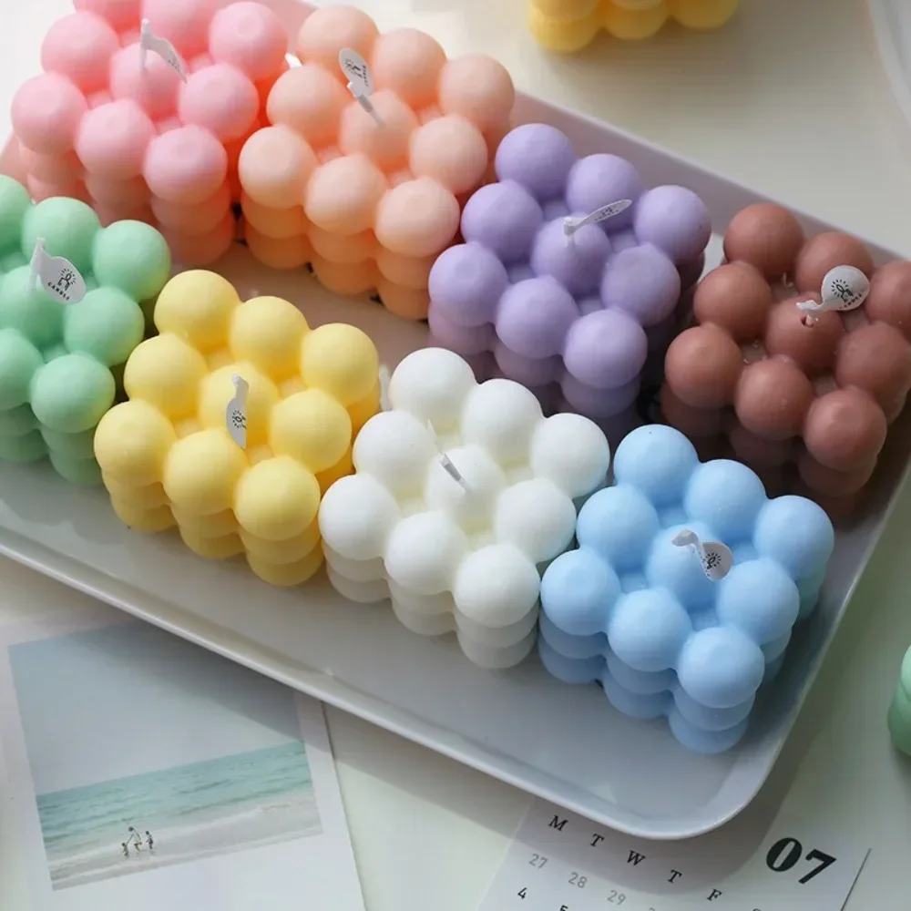 Candle Mold Silicone DIY Cubic Bubble Ball Square Sphere Resin Gypsum Ceramic Mold Halloween Decor Party Gift Home Art Craft view 5