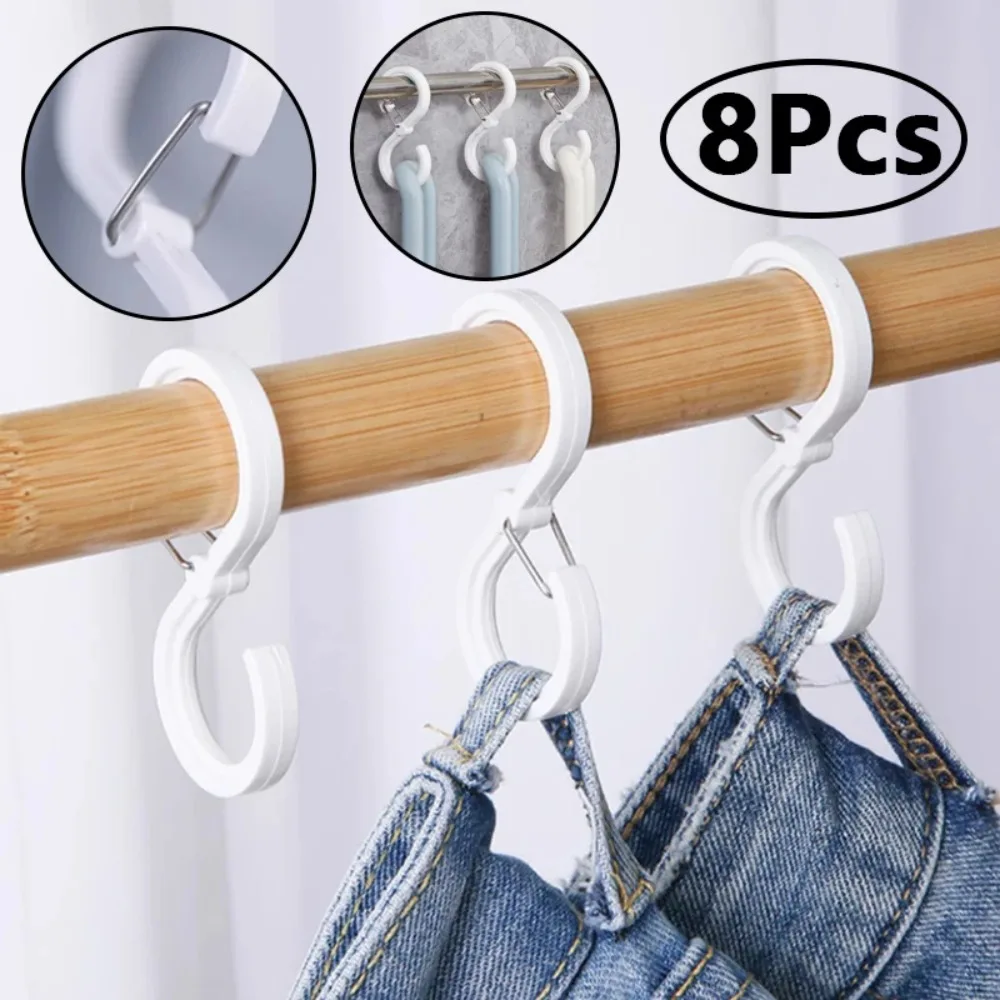 8 Peças Ganchos Organizadores em S Elegantes e Duráveis, Multifuncionais para Cozinha e Casa, Ganchos Resistentes ao Vento com Trava