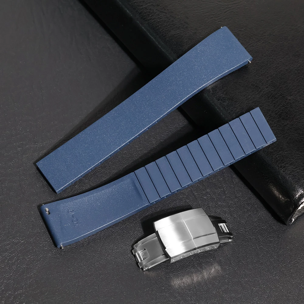 15.5mm 17.5mm Fit for Cartier Santos Dumont L M Size CTS FKM Rubber Quick Release Watch Strap - view 5