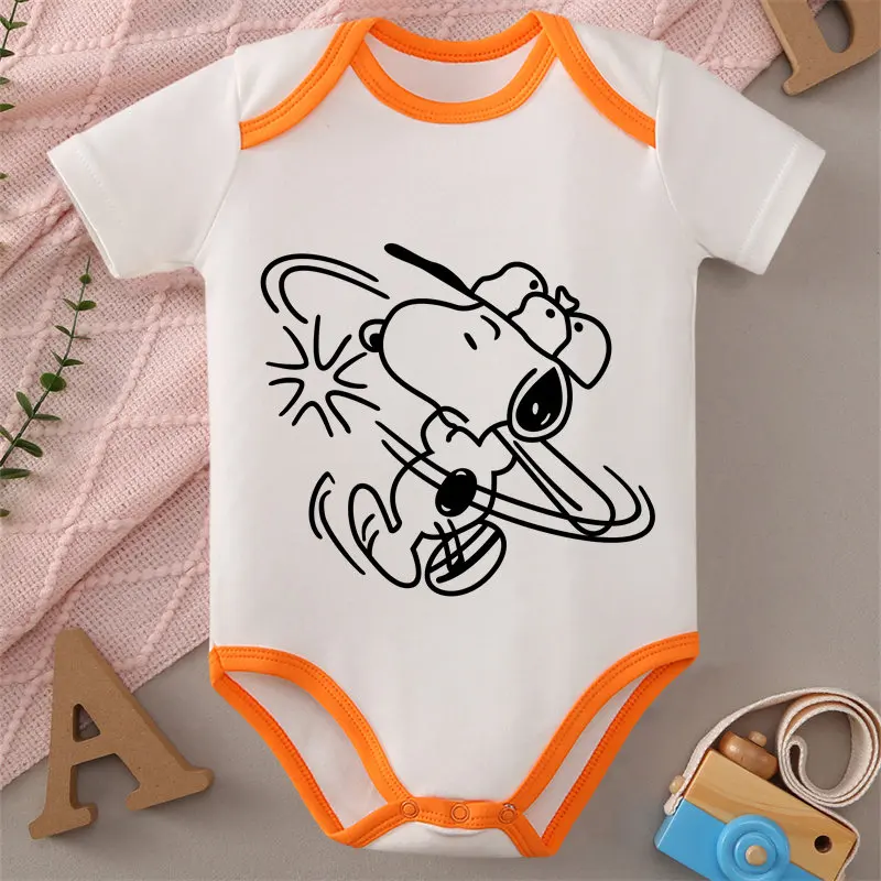 

MINISO Snoopy Like Baseball Print Baby Cloths 100% Cotton Jumpsuit Onesie Bodysuit for 0 To 12 Months Newborn Best Gift for Baby