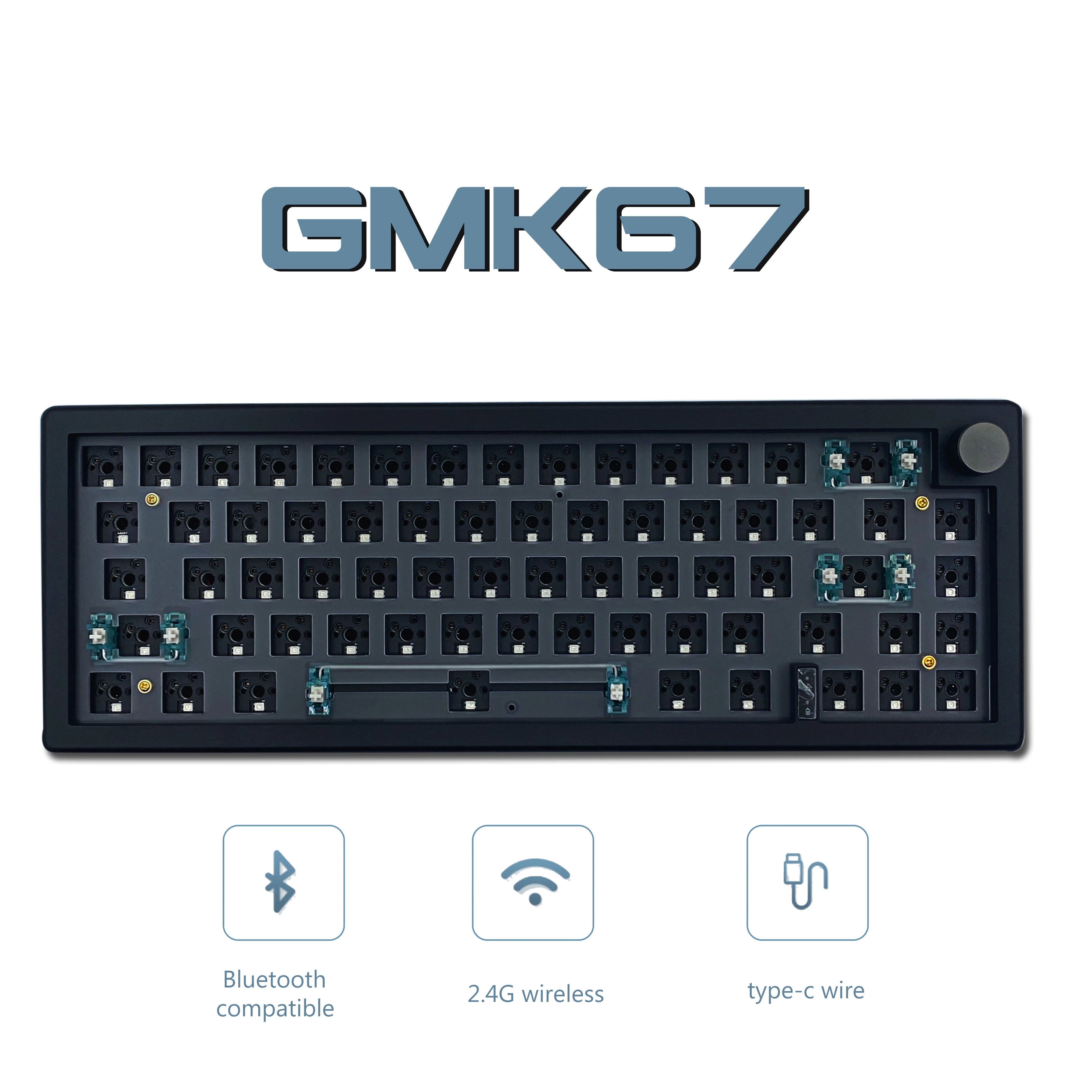 

GMK67 Three-mode Gasket Hot-swappable Mechanical Keyboard Kit Customized HIFI Mahjong Tone 66 Keys Rechargeable