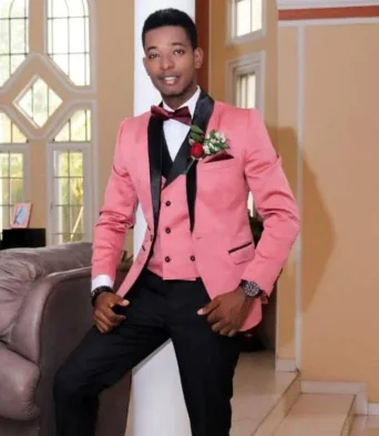 Rosa dos homens ternos para o casamento 3 peças traje homme casamento noivo smoking padrinhos ternos de baile de formatura de negócios fino ajuste blazer colete calça